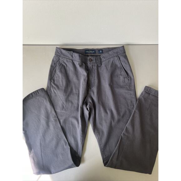 Lucky Brand 410 Athletic Fit Pants Mens 31x32 Khaki Chino Stretch Straight-Leg - Picture 2 of 10